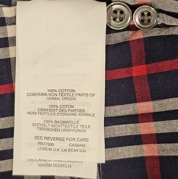 J. Crew Womens Lightweight Perfect Button Up Red White Blue Plaid Shirt - Picture 6 of 6